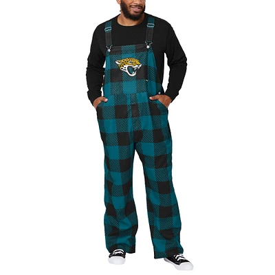 Salopette à carreaux avec grand logo FOCO Jacksonville Jaguars pour hommes, bleu sarcelle