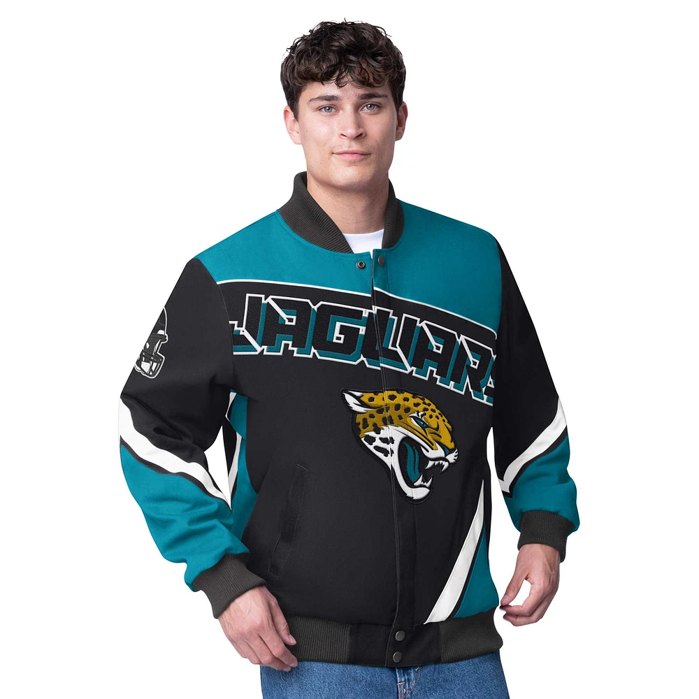 Men's G-III Extreme Black Jacksonville Jaguars Maximum Racing Full-Snap Jacket