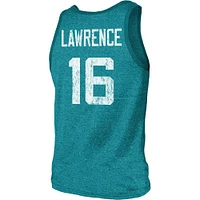 Men's Majestic Threads Trevor Lawrence Teal Jacksonville Jaguars Name & Number Tri-Blend Tank Top