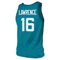 Men's Majestic Threads Trevor Lawrence Teal Jacksonville Jaguars Tri-Blend Player Name & Number Tank Top