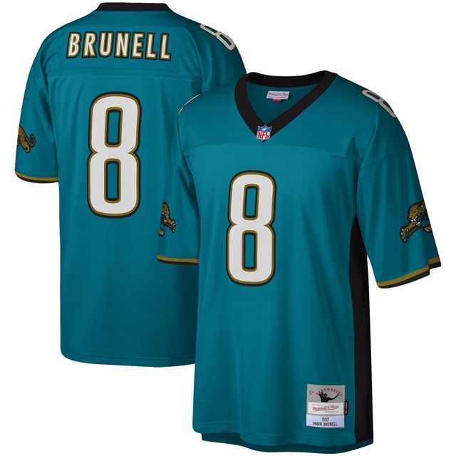 Maillot réplique Mitchell & Ness Mark Brunell sarcelle Jacksonville Jaguars Legacy pour hommes
