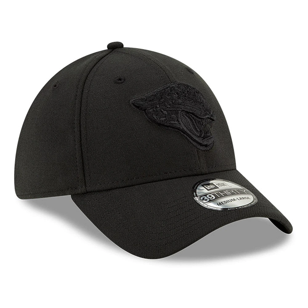Men's New Era Black Jacksonville Jaguars Logo 39THIRTY Flex Hat