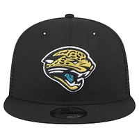 Men's New Era  Black Jacksonville Jaguars Throwback Logo Shade Trucker 9FIFTY Snapback Hat