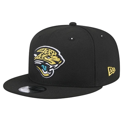 Men's New Era Black Jacksonville Jaguars Throwback Logo Standard 9FIFTY Snapback Hat