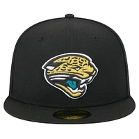 Men's New Era Black Jacksonville Jaguars Throwback Main 59FIFTY Fitted Hat