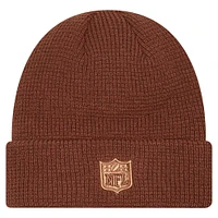 Men's New Era Brown Jacksonville Jaguars Tiramasu Waffle Cuffed Knit Hat