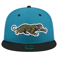 Men's New Era  Teal/Black Jacksonville Jaguars Throwback Crawl Flipside Two-Tone 59FIFTY Fitted Hat