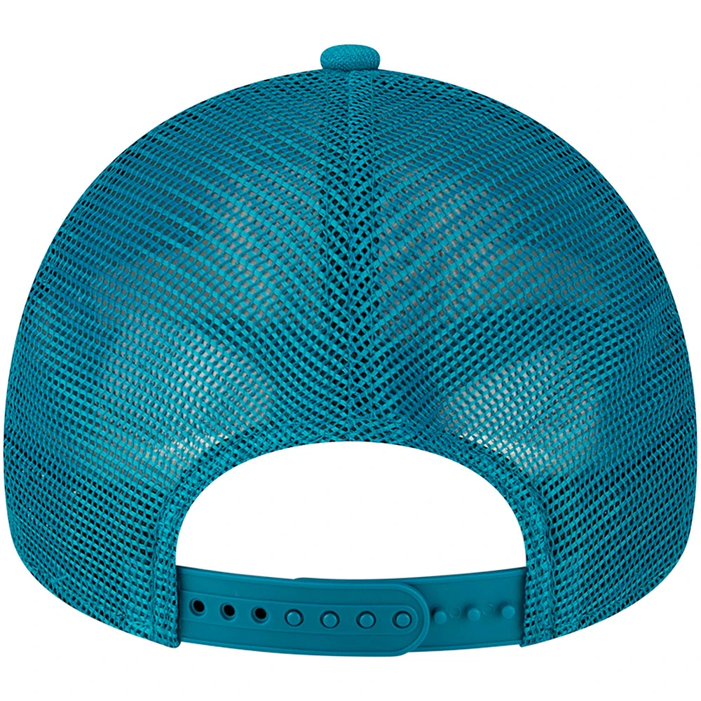 Men's New Era Teal Jacksonville Jaguars  A-Frame Trucker 9FORTY Adjustable Hat