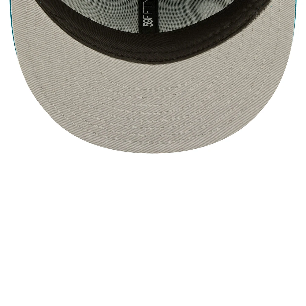 Casquette ajustée 59FIFTY Flawless des Jaguars de Jacksonville New Era bleu sarcelle pour homme