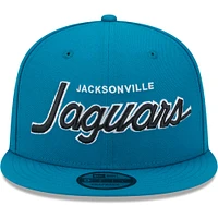 Men's New Era Teal Jacksonville Jaguars Main Script 9FIFTY Snapback Hat
