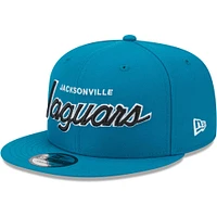 Men's New Era Teal Jacksonville Jaguars Main Script 9FIFTY Snapback Hat