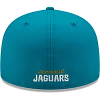 Casquette ajustée New Era Jacksonville Jaguars Omaha 59FIFTY bleu sarcelle pour homme