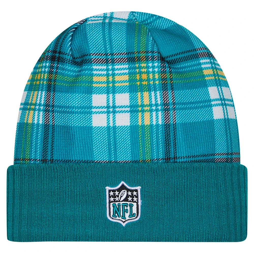 Men's New Era  Teal Jacksonville Jaguars Sideline Statement Cuffed Knit Hat