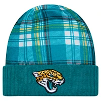 Men's New Era  Teal Jacksonville Jaguars Sideline Statement Cuffed Knit Hat