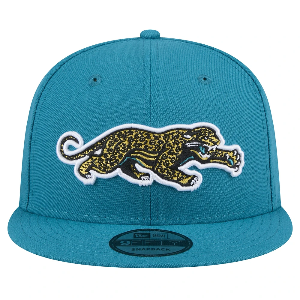 Men's New Era  Teal Jacksonville Jaguars Throwback Crawl Standard 9FIFTY Snapback Hat