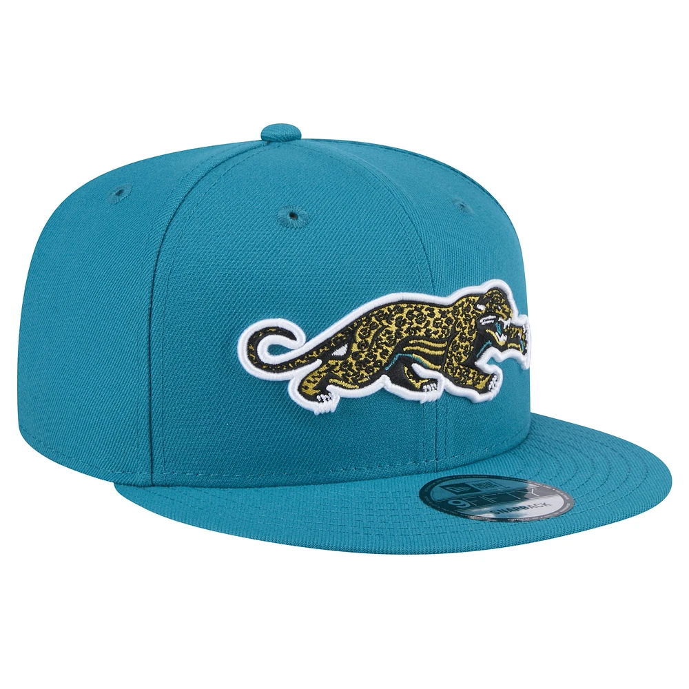 Men's New Era  Teal Jacksonville Jaguars Throwback Crawl Standard 9FIFTY Snapback Hat