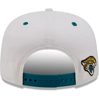 Men's New Era White/Teal Jacksonville Jaguars Sparky Original 9FIFTY Snapback Hat
