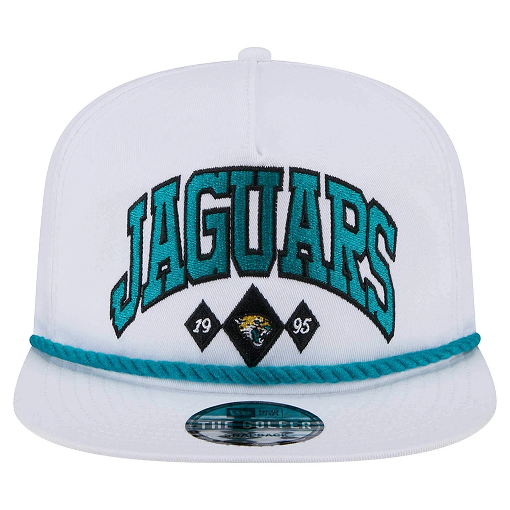 Men's New Era White Jacksonville Jaguars Diamond Golfer Snapback Hat