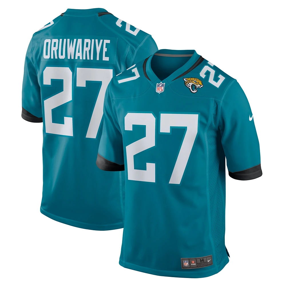 Men's Nike Amani Oruwariye  Teal Jacksonville Jaguars Game Jersey