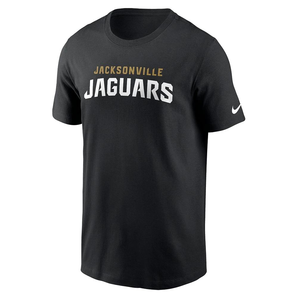 Men's Nike Black Jacksonville Jaguars Primetime Wordmark Essential T-Shirt