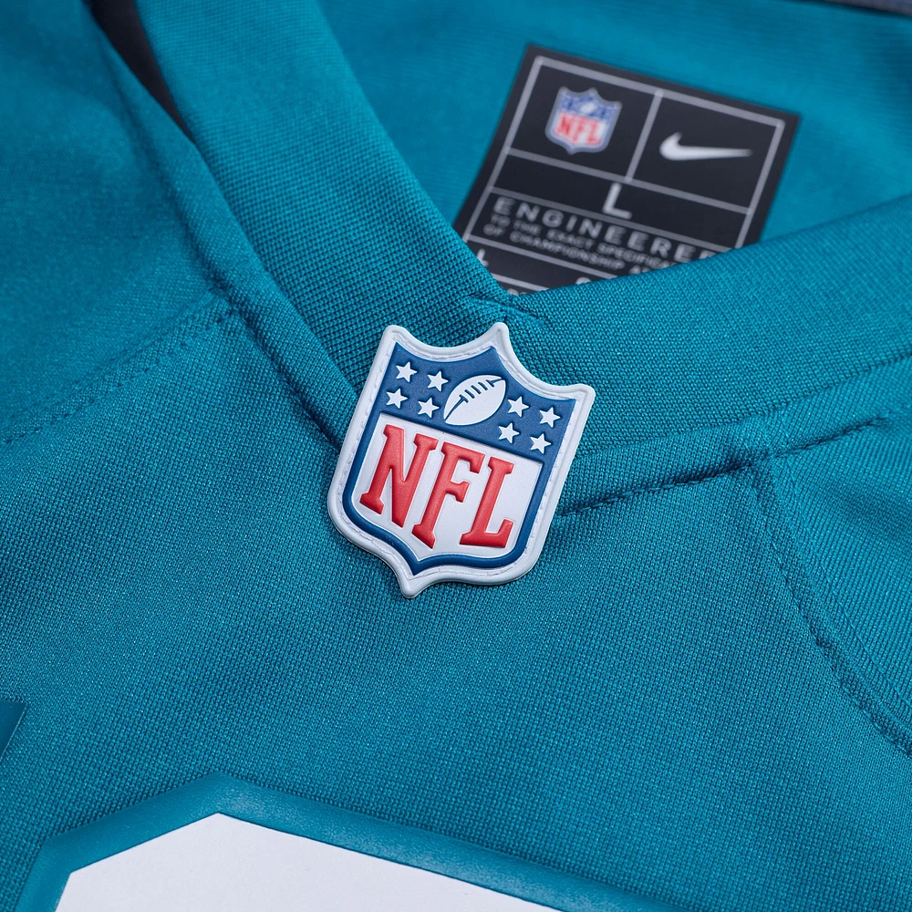 Maillot de jeu joueur Nike Brian Thomas Jr Teal Jacksonville Jaguars pour homme