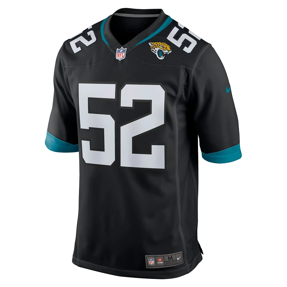 Men's Nike DaVon Hamilton Black Jacksonville Jaguars Game Jersey