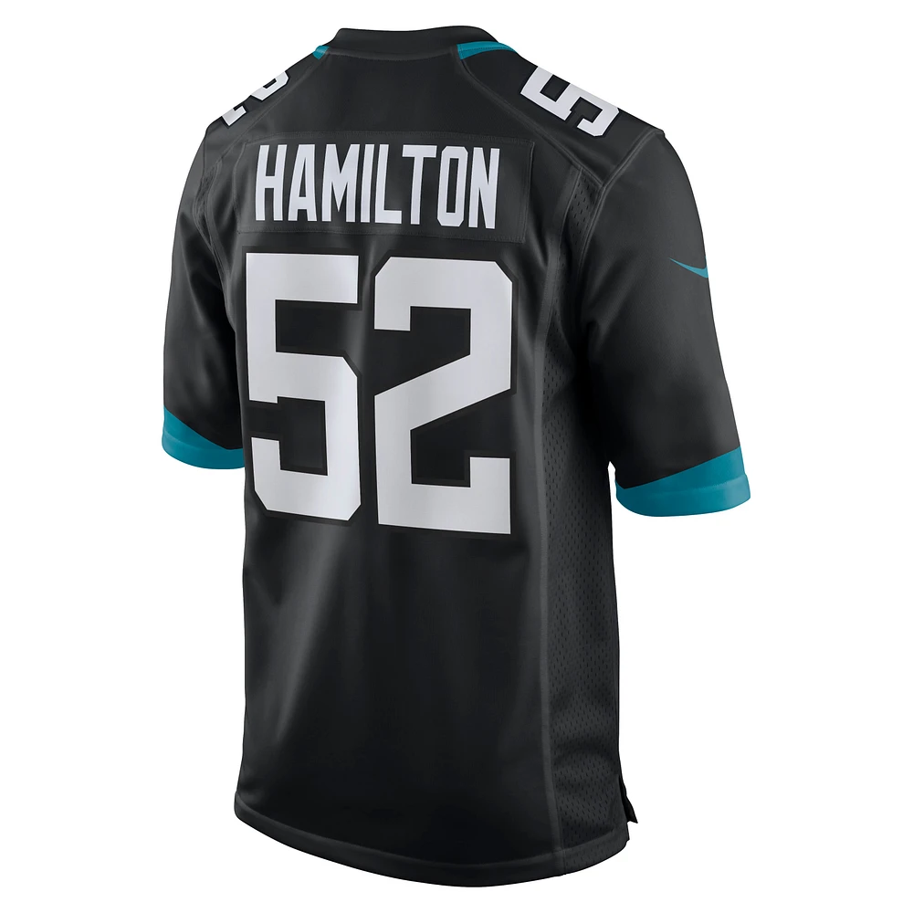 Men's Nike DaVon Hamilton Black Jacksonville Jaguars Game Jersey