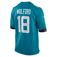 Men's Nike John Wolford  Teal Jacksonville Jaguars Team Game Jersey