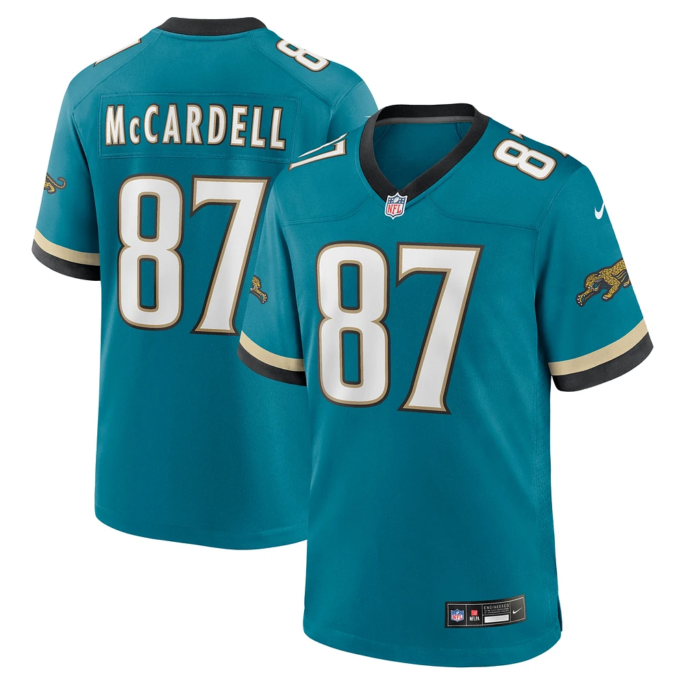 Maillot de match Nike Keenan McCardell pour hommes, sarcelle, Jacksonville Jaguars Prowler Throwback, joueur retraité