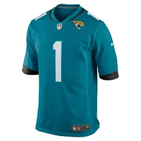 Men's Nike Number 1 Dad Teal Jacksonville Jaguars Game Jersey