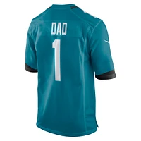 Men's Nike Number 1 Dad Teal Jacksonville Jaguars Game Jersey