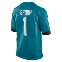 Men's Nike Number 1 Groom Teal Jacksonville Jaguars Game Jersey