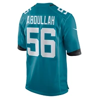 Men's Nike Yasir Abdullah  Teal Jacksonville Jaguars Team Game Jersey