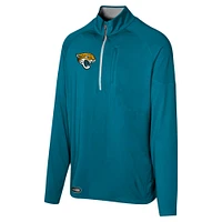 Haut à quart de zip pour hommes, Jacksonville Jaguars Grind Iron, bleu sarcelle