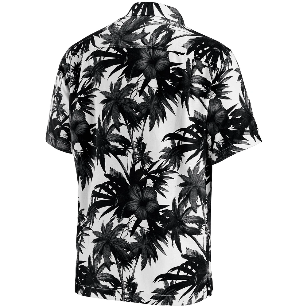 Men's Tommy Bahama Black Jacksonville Jaguars Sport Harbor Island Hibiscus Camp Button-Up Shirt