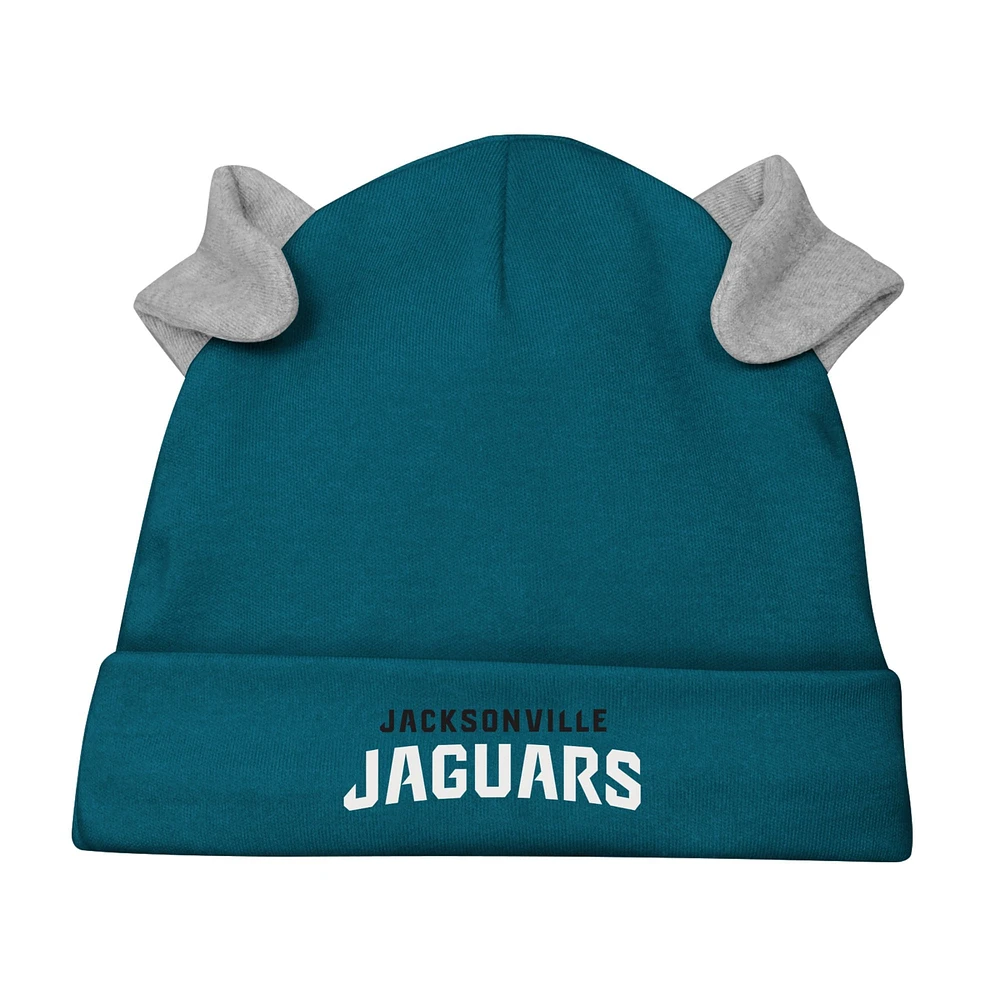 Newborn & Infant Jacksonville Jaguars Little Champ Long Sleeve Bodysuit, Pants Cuffed Knit Hat 3-Piece Set