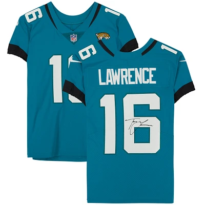 Maillot Nike Teal Elite autographié par Trevor Lawrence des Jaguars de Jacksonville
