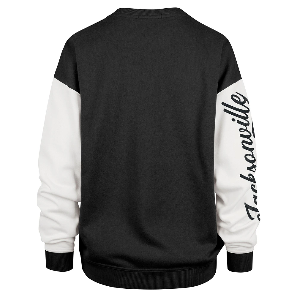 Women's '47  Black Jacksonville Jaguars Double Header Rise Andie Pullover Sweatshirt
