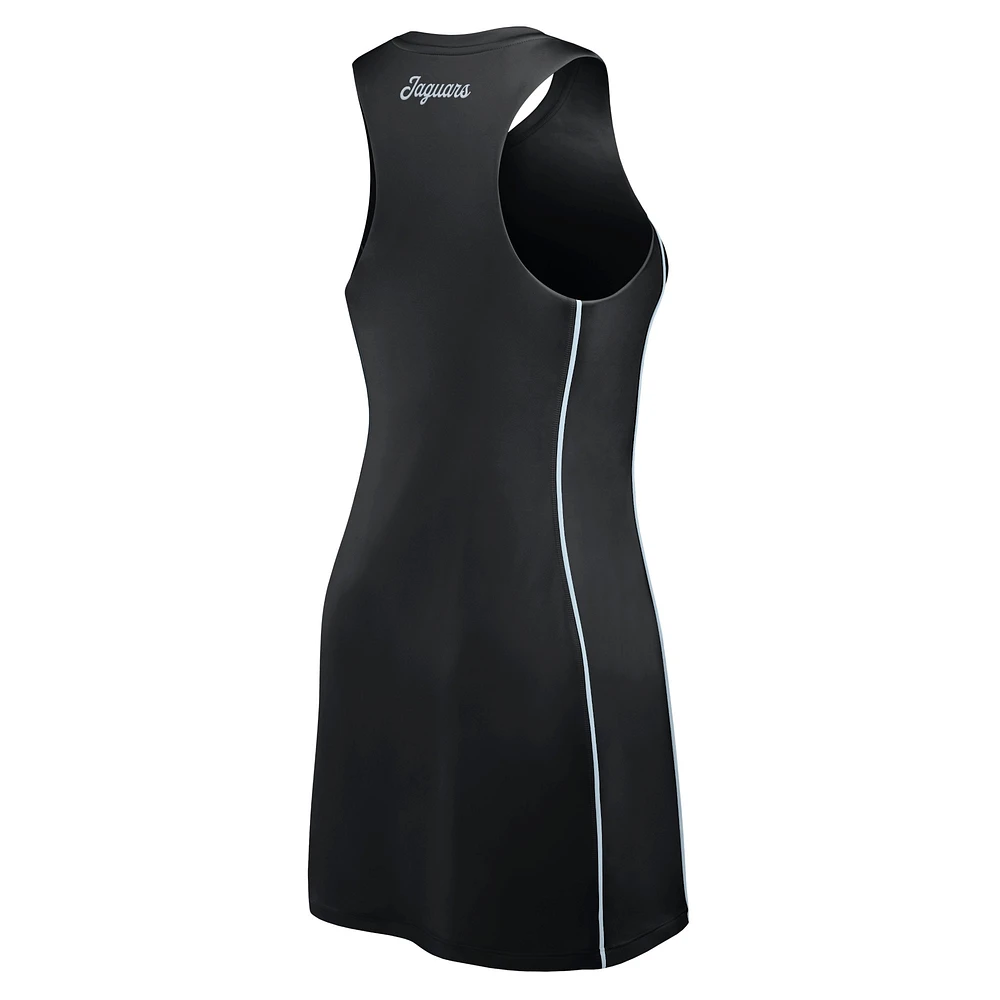 Women's Fanatics Black Jacksonville Jaguars Studio Boost Athletic Half-Zip Dress