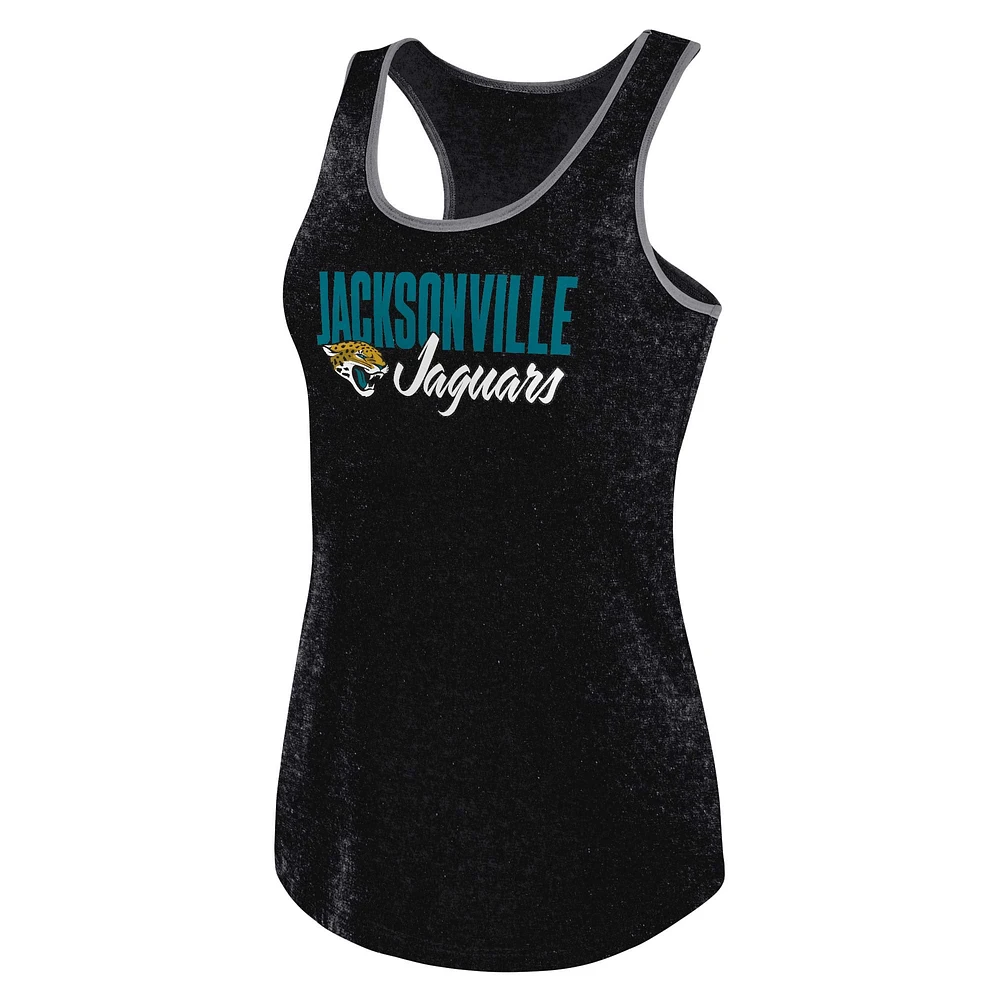 Women's Fanatics Heather Black Jacksonville Jaguars Plus Fuel Tank Top