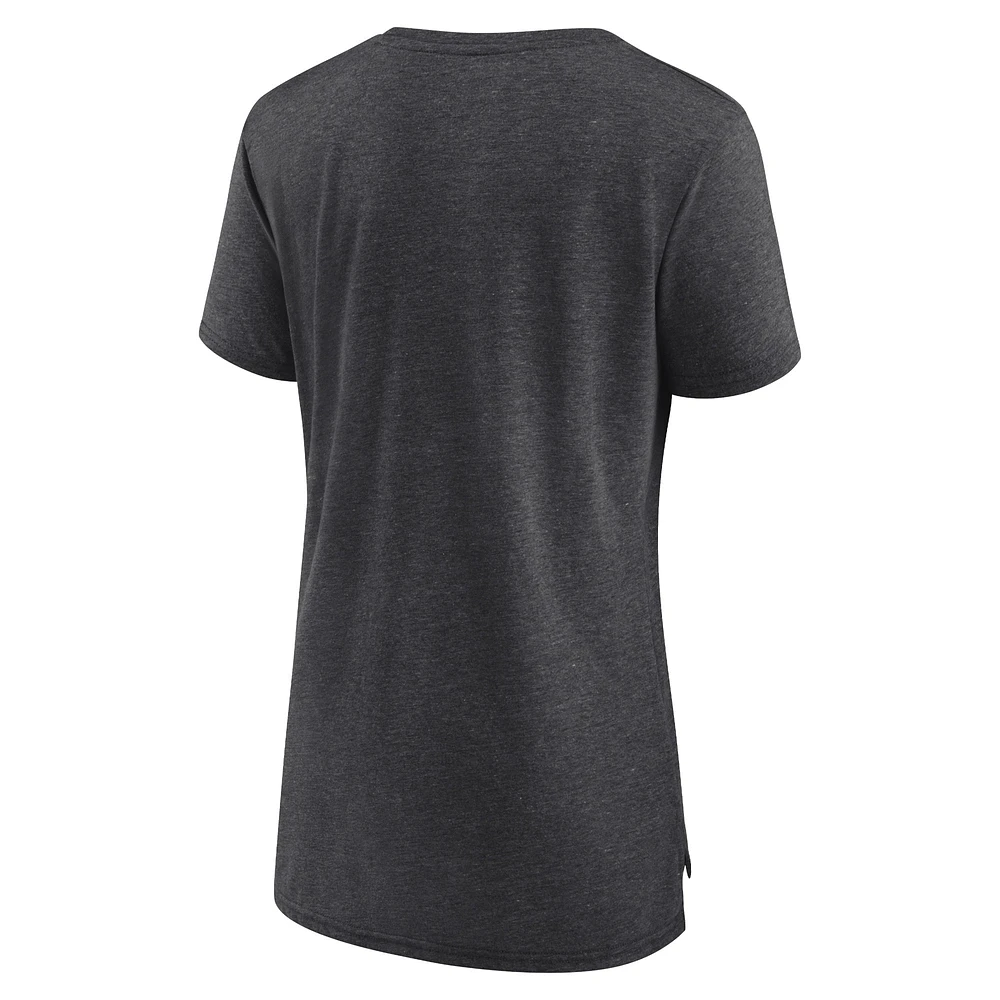 Women's Fanatics  Heather Charcoal Jacksonville Jaguars Our Pastime Tri-Blend T-Shirt