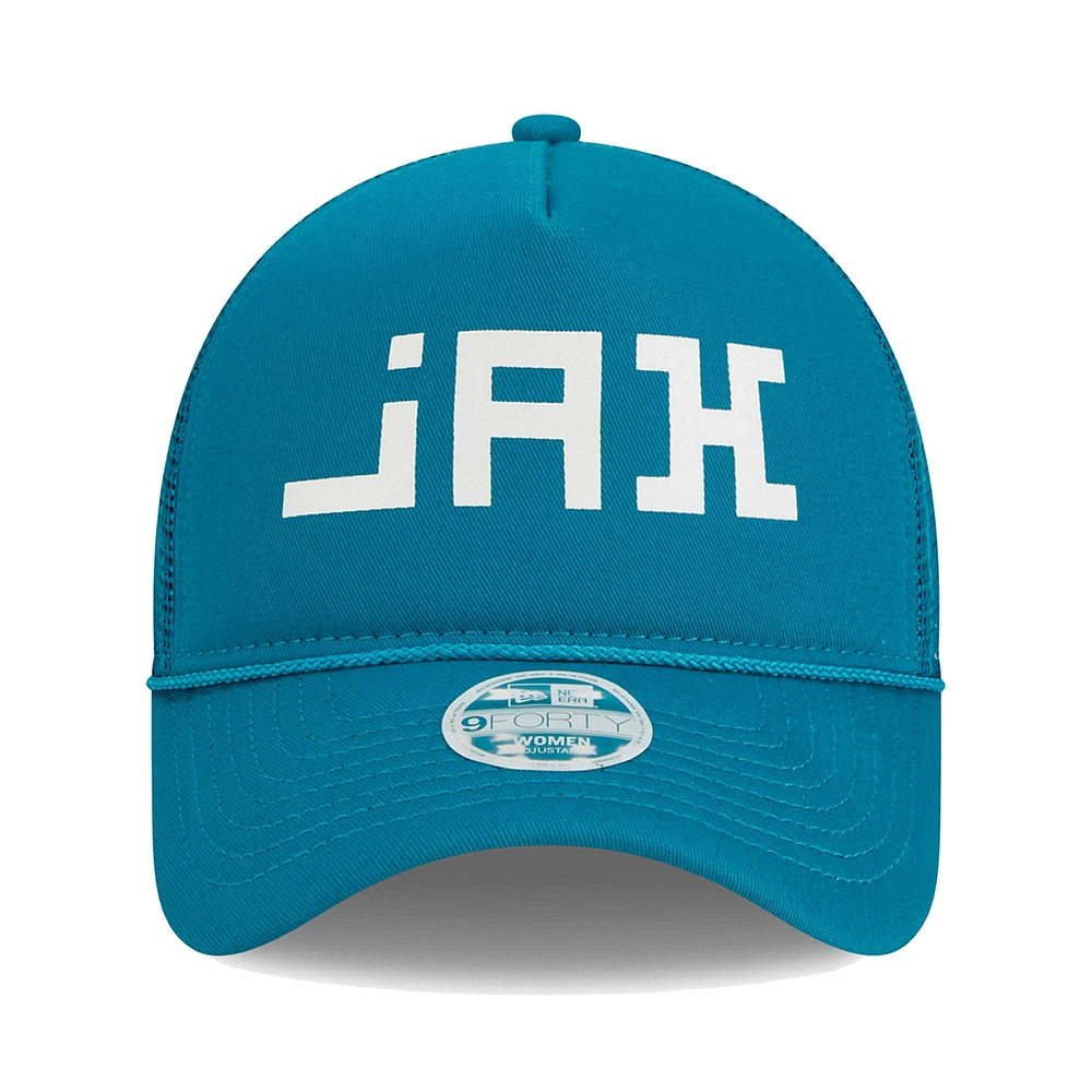 Women's New Era Teal Jacksonville Jaguars McGee Trucker 9FORTY Adjustable Hat