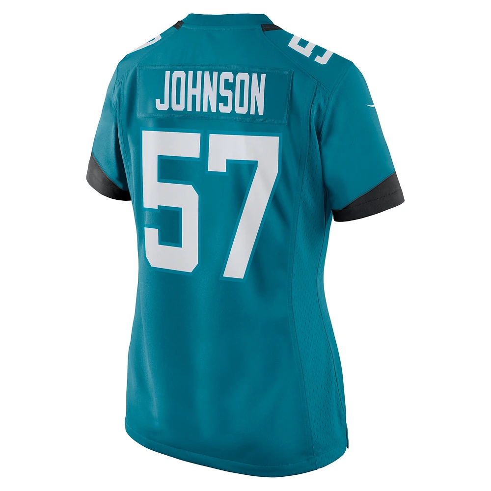 Women's Nike Caleb Johnson Teal Jacksonville Jaguars Game Player Jersey