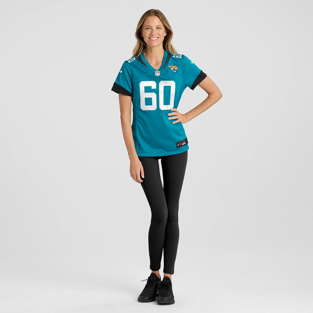 Maillot Nike Darryl Williams pour femme, joueur de jeu des Jacksonville Jaguars, bleu sarcelle