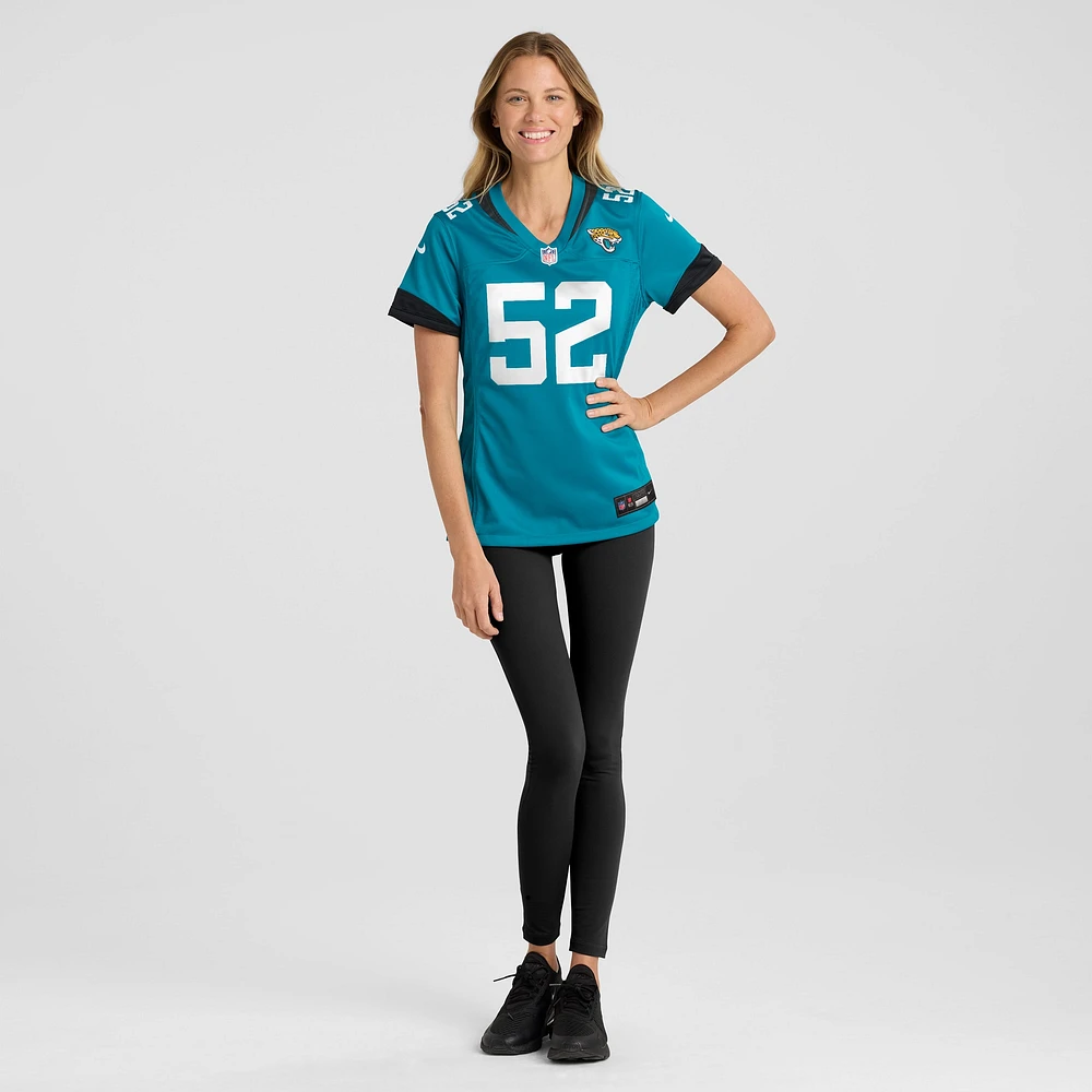 Women's Nike DaVon Hamilton Teal Jacksonville Jaguars Game Jersey