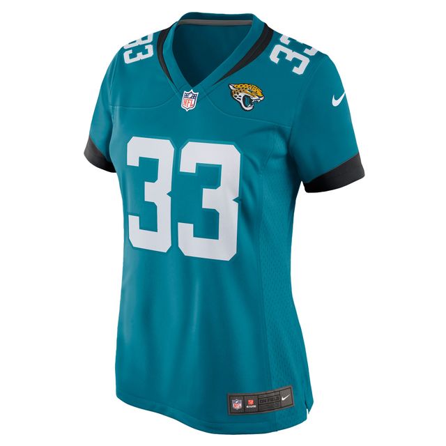 Maillot de match joueur Nike Devin Lloyd des Jacksonville Jaguars pour femme, bleu sarcelle