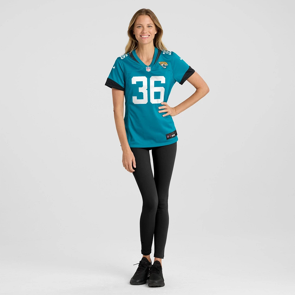 Maillot de match Nike Jake Funk Teal Jacksonville Jaguars pour femme