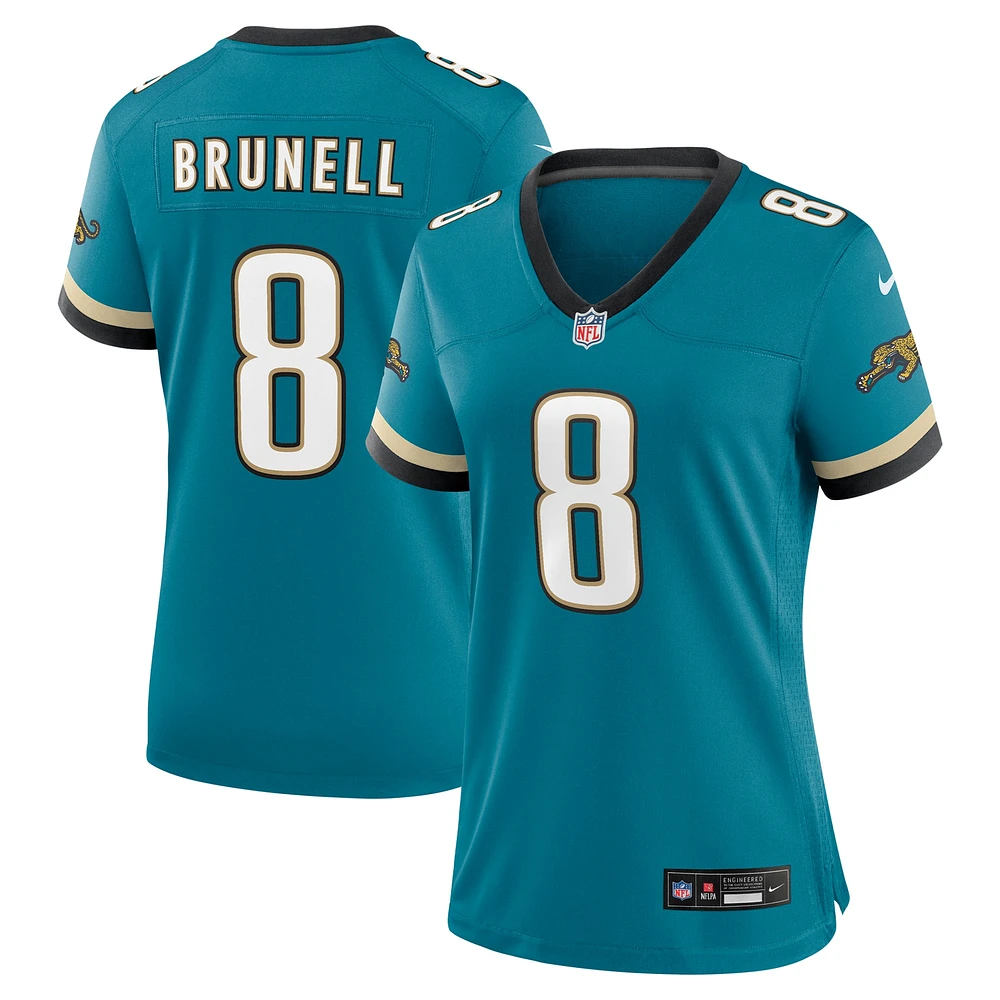 Maillot de match joueur retraité Nike Mark Brunell pour femme, sarcelle, Jacksonville Jaguars Prowler Throwback