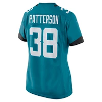 Maillot Nike Riley Patterson pour femme, bleu sarcelle, Jacksonville Jaguars Team Game