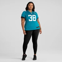 Maillot Nike Riley Patterson pour femme, bleu sarcelle, Jacksonville Jaguars Team Game